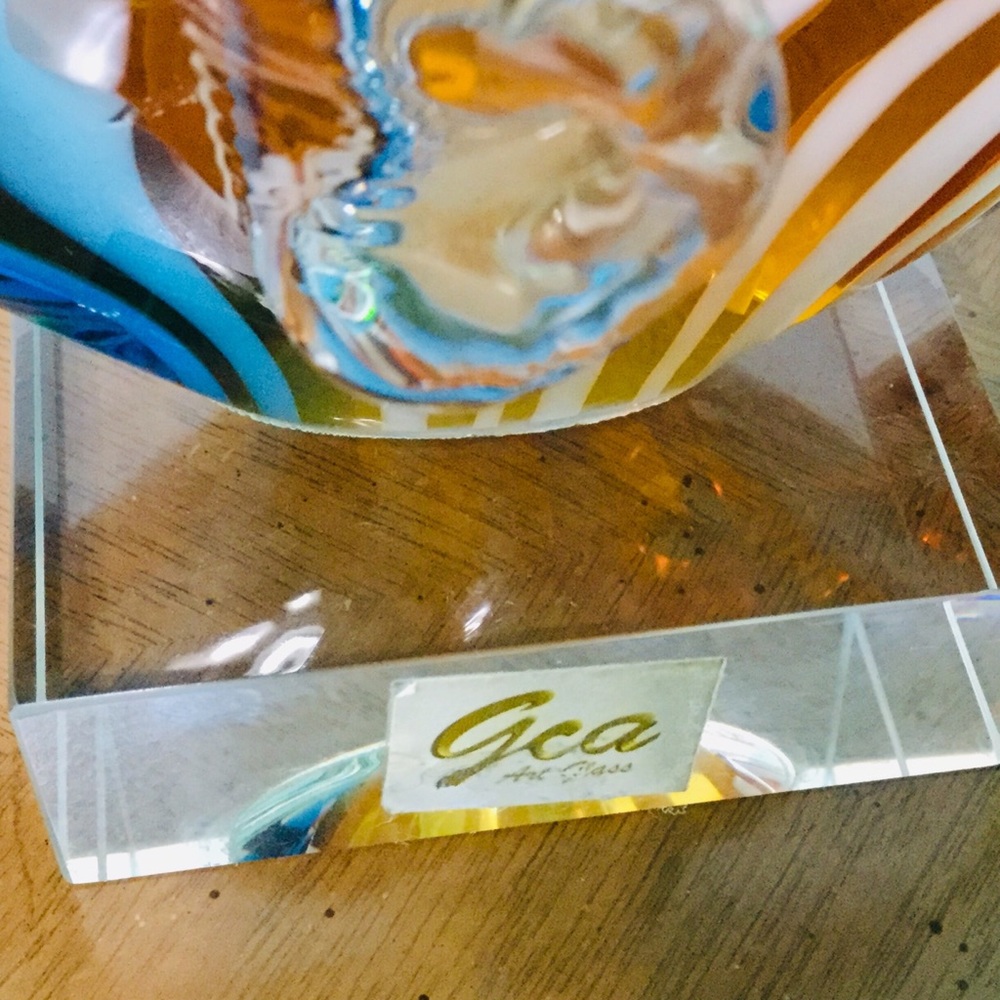 Vintage GCA Art Glass Multi Color Fish Sculpture - Picture 7 of 8